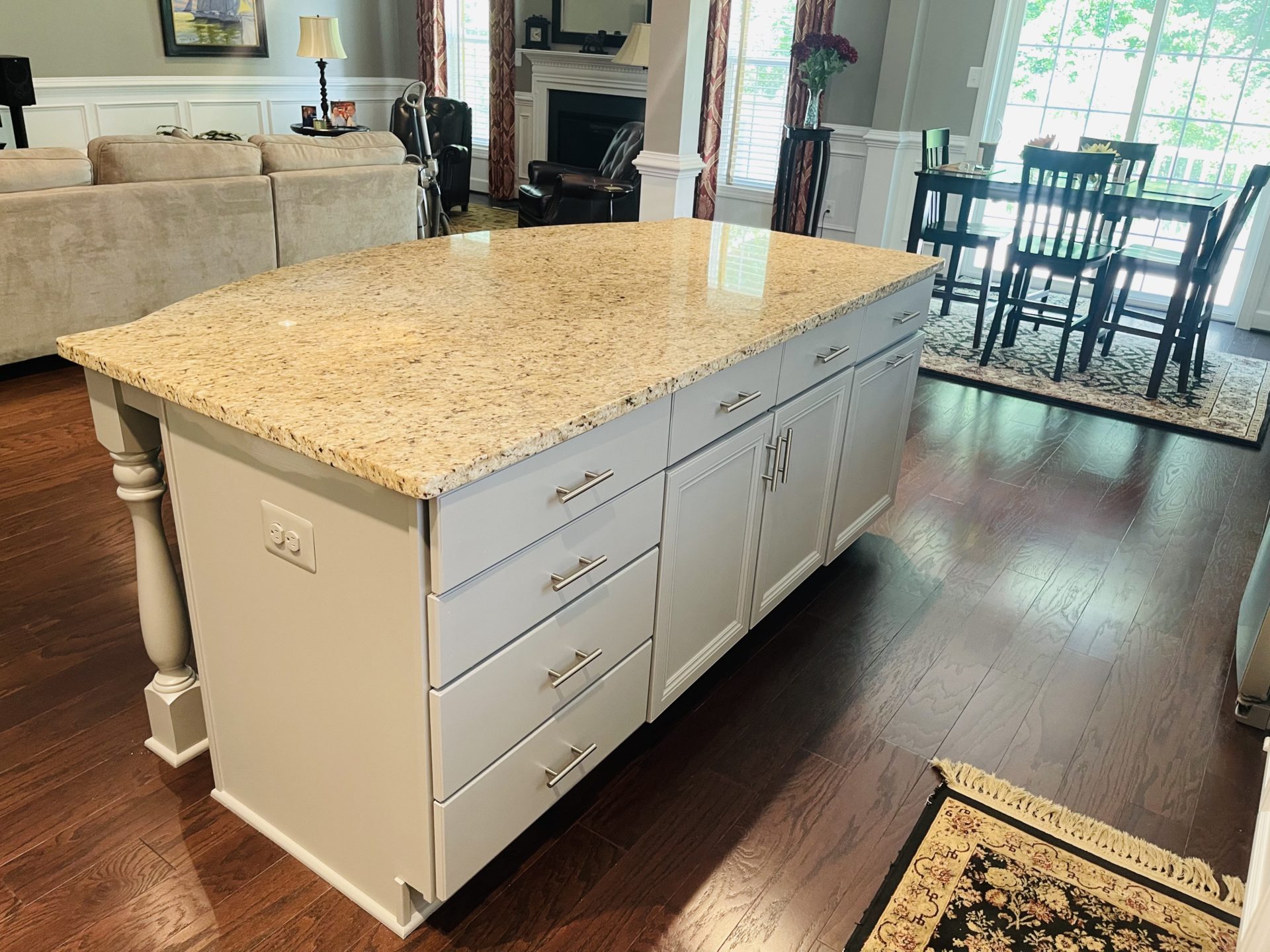 kitchen island cabinet refinishing and painting 