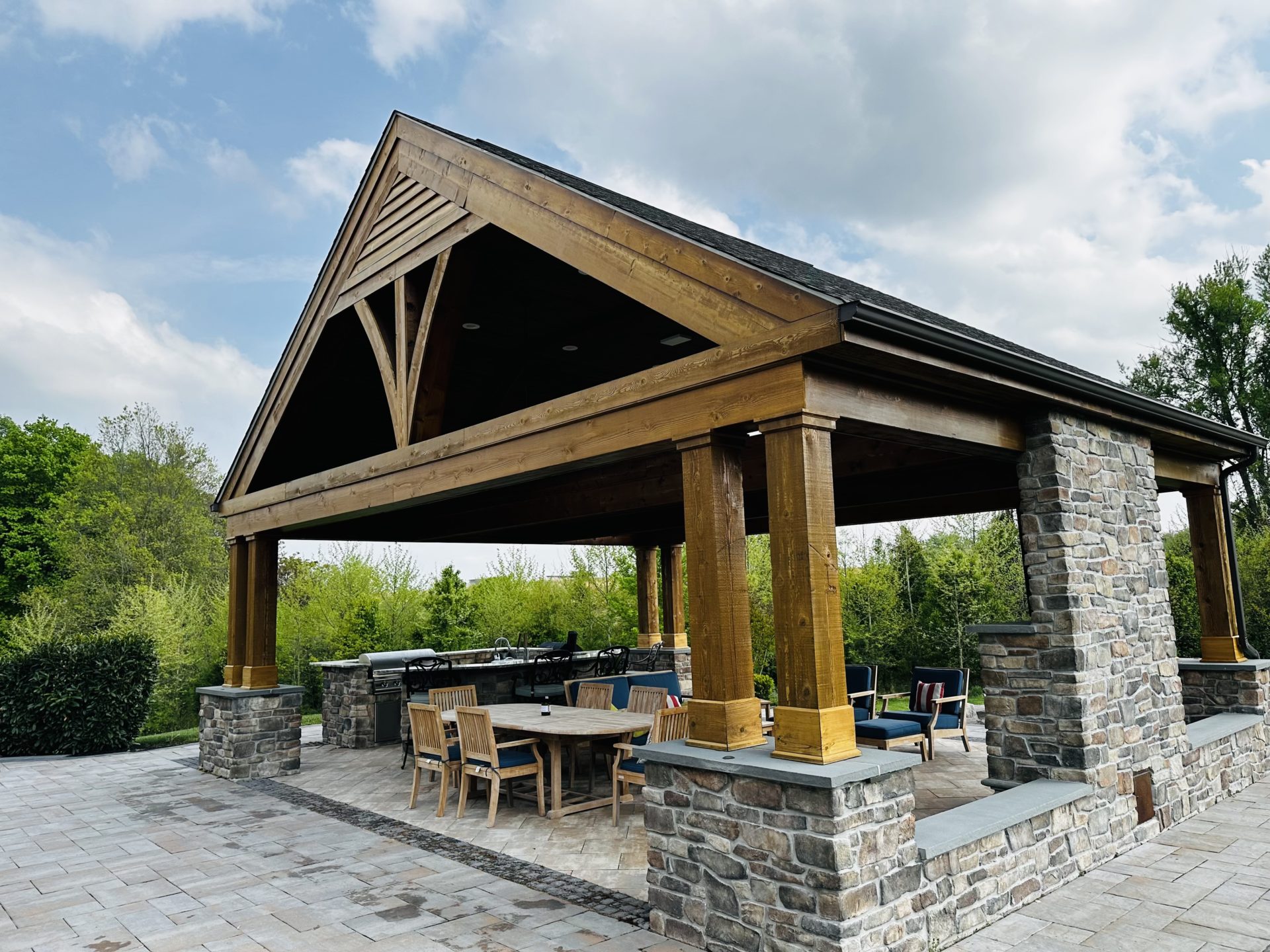 Before image of the stained outdoor area in Glenwood, MD awaiting refresh.