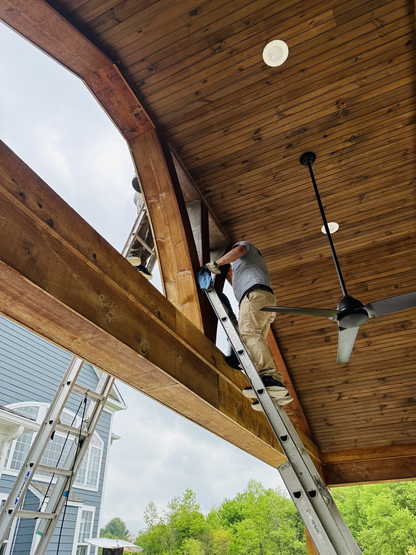 Painting Contractors of Maryland team preparing surfaces for painting.